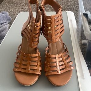 Light brown strappy heels